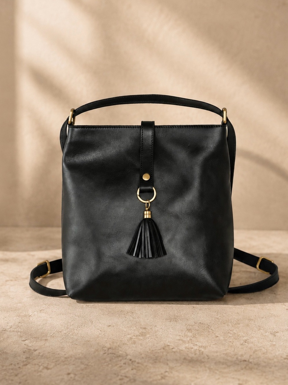 NEW Elevate 2-in-1 Crossbody Bag & Backpack |Full-grain Leather | Black | NWOT